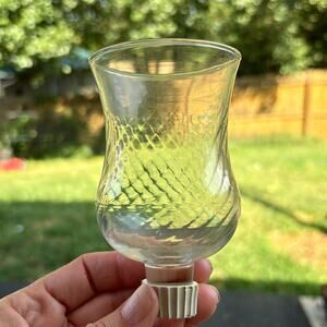 Vintage Home Interiors Clear Candle Holders Votive Decor Swirl 3.25” T x 2.25”D